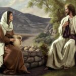 Jesus conversando com uma mulher no poço de Jacó