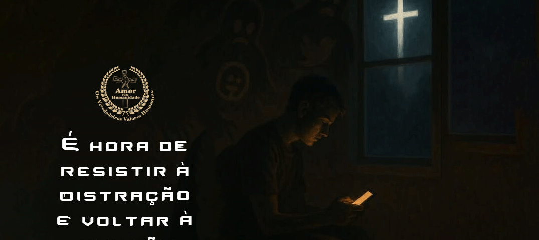 Um jovem intertido no celular, dentro de um quarto escuro, enquanto sombras o cercam.