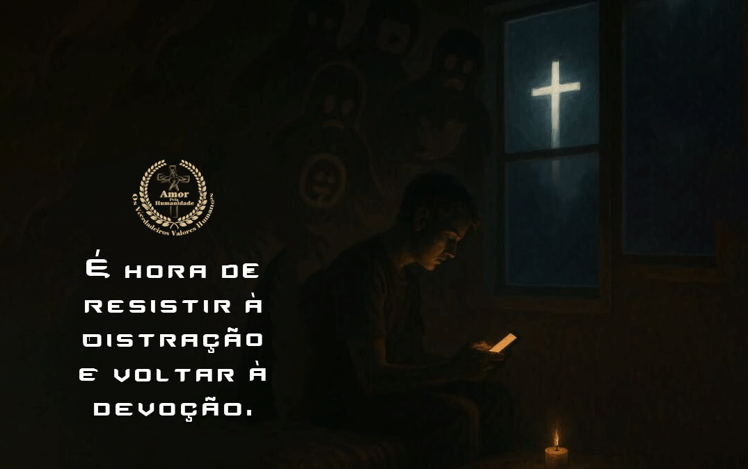 Um jovem intertido no celular, dentro de um quarto escuro, enquanto sombras o cercam.