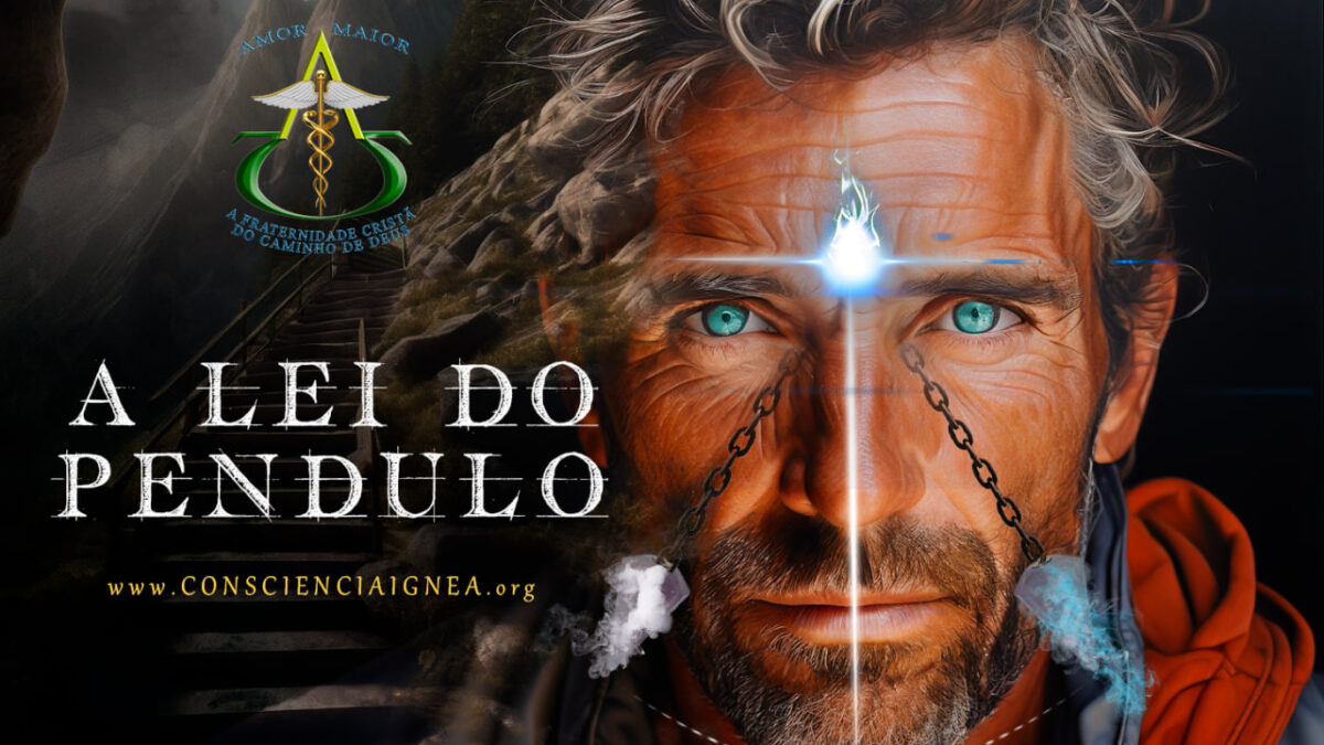 O rosto de um homem representando uma balança espiritual.