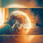 Uma mãe rezando com sua filha.