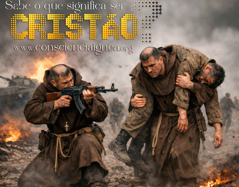 Dois monges lutando na guerra